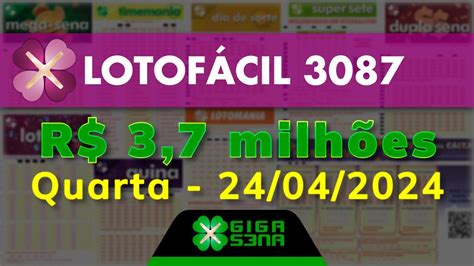 resultado lotofácil concurso 3087 giga sena